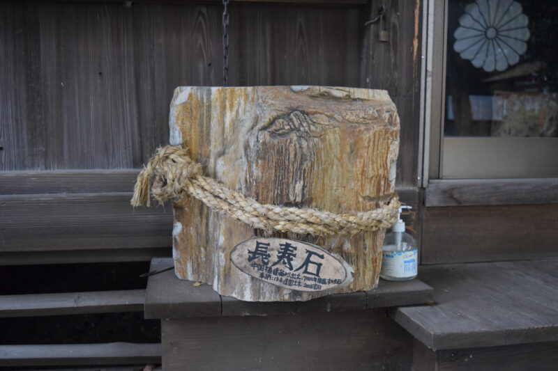 弓削神社_本堂前長寿石