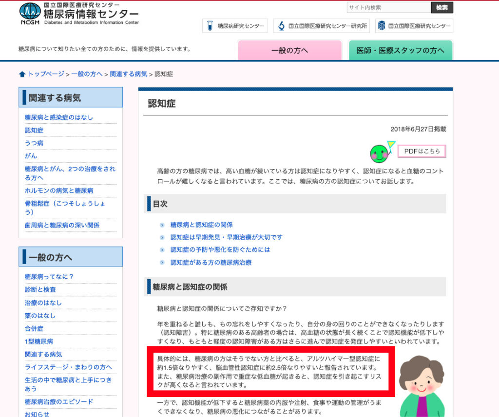 認知症 | 糖尿病情報センター