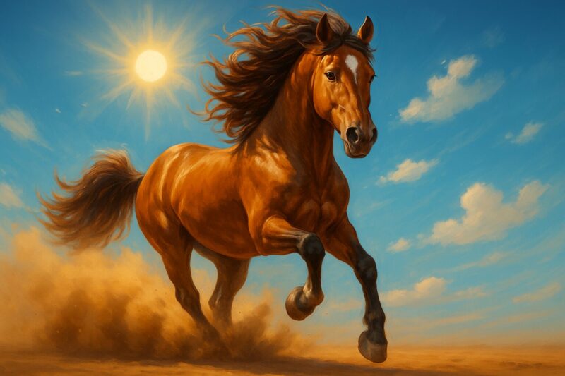 駆け抜ける馬